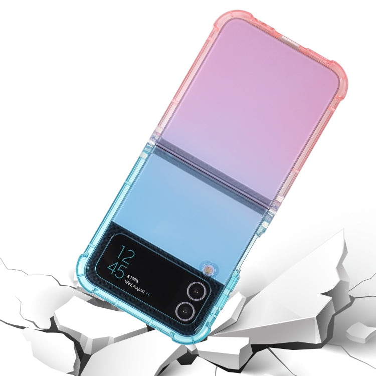 Para Samsung Galaxy Z Flip3 5G Gradient Color Funda para teléfono a prueba de golpes (Gradient Yellow Blue)