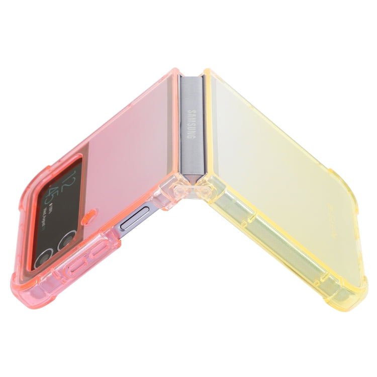 Para Samsung Galaxy Z Flip3 5G Gradient Color Funda para teléfono a prueba de golpes (Gradient Yellow Blue)