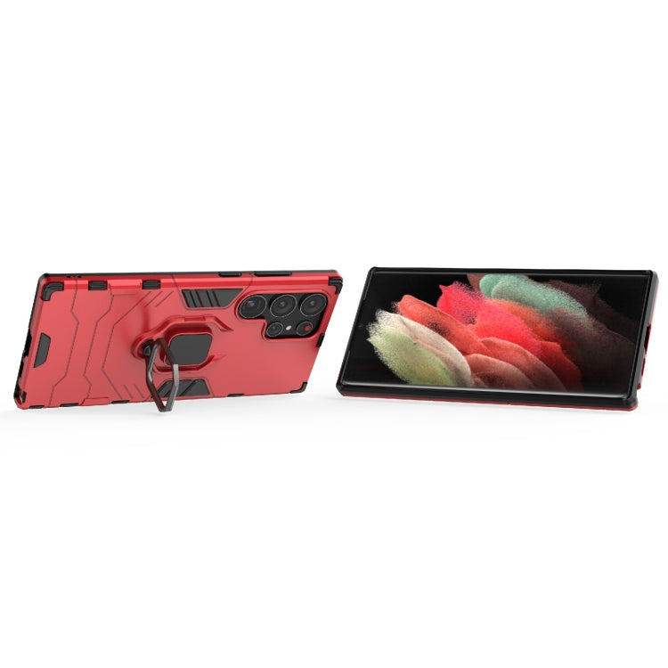 Para Samsung Galaxy S23 Ultra 5G Soporte de anillo magnético PC + TPU Funda para teléfono (Rojo)