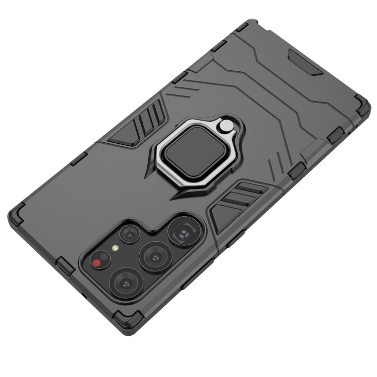 Para Samsung Galaxy S23 Ultra 5G Soporte de anillo magnético PC + TPU Funda para teléfono (Rojo)