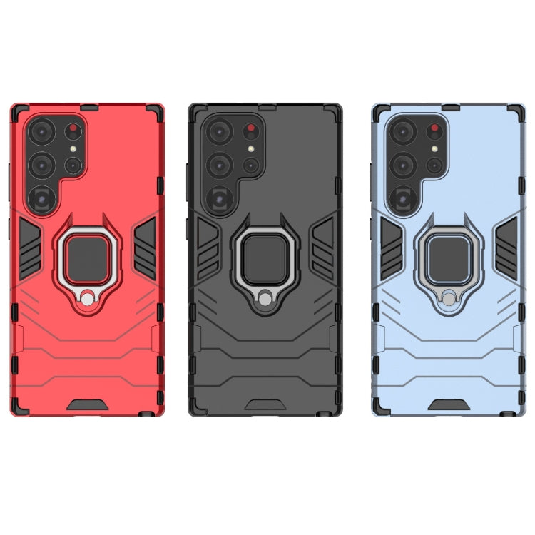 Para Samsung Galaxy S23 Ultra 5G Soporte de anillo magnético PC + TPU Funda para teléfono (Rojo)
