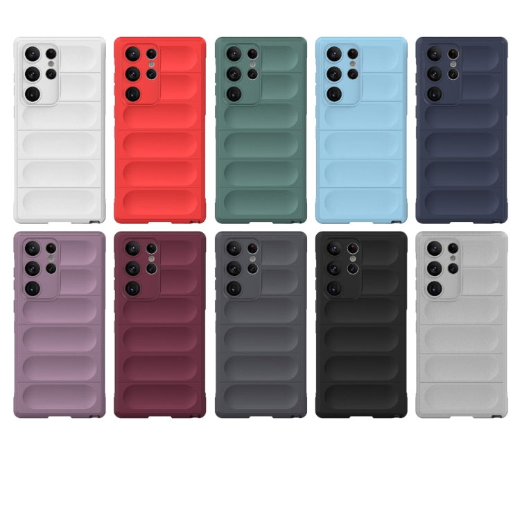 Para Samsung Galaxy S23 Ultra 5G Magic Shield TPU + Estuche para teléfono de franela (Azul oscuro)