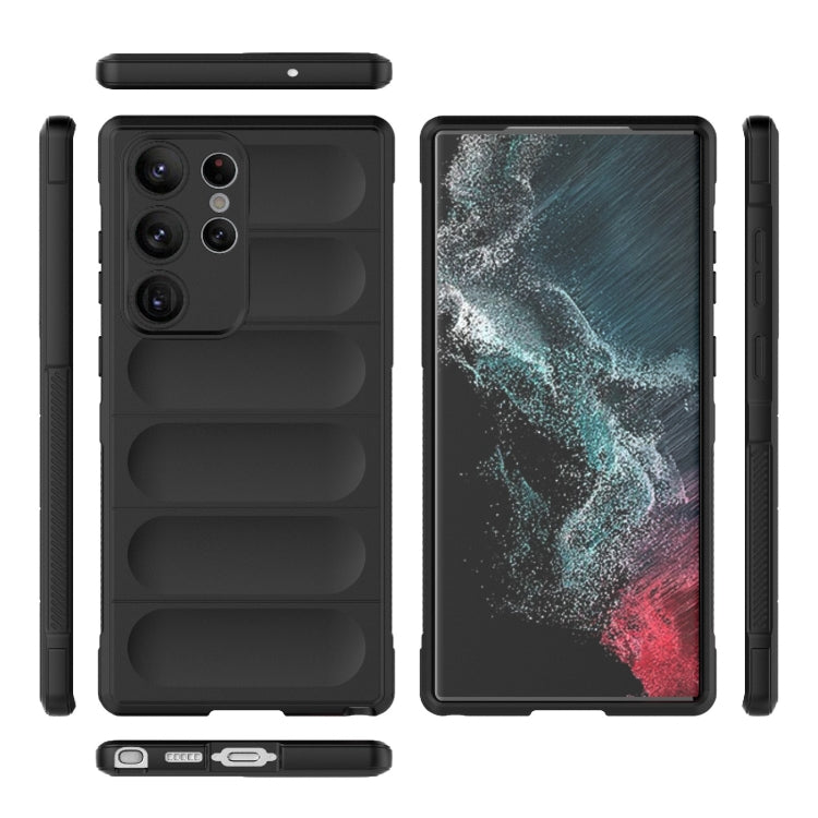 Para Samsung Galaxy S23 Ultra 5G Magic Shield TPU + Estuche para teléfono de franela (Gris)
