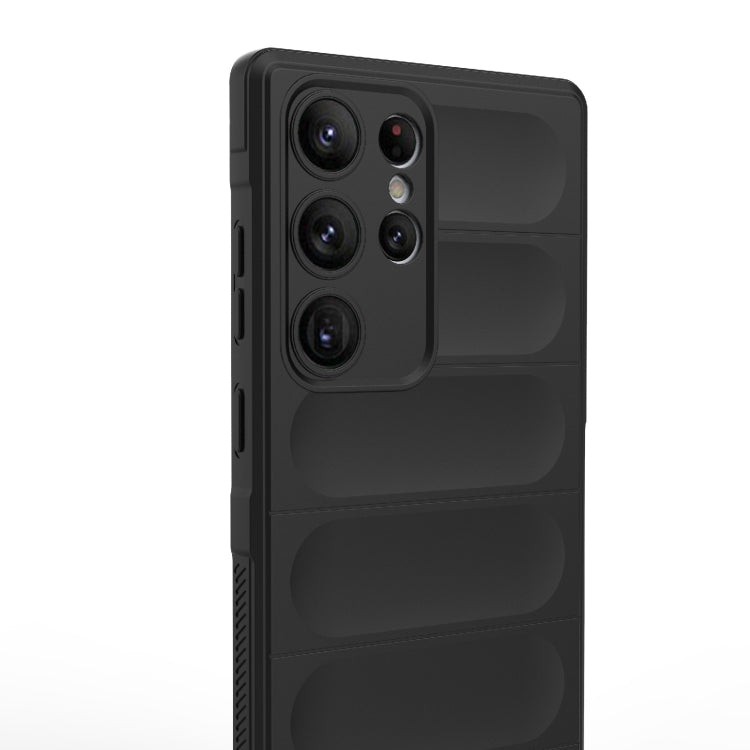 Para Samsung Galaxy S23 Ultra 5G Magic Shield TPU + Estuche para teléfono de franela (Azul oscuro)