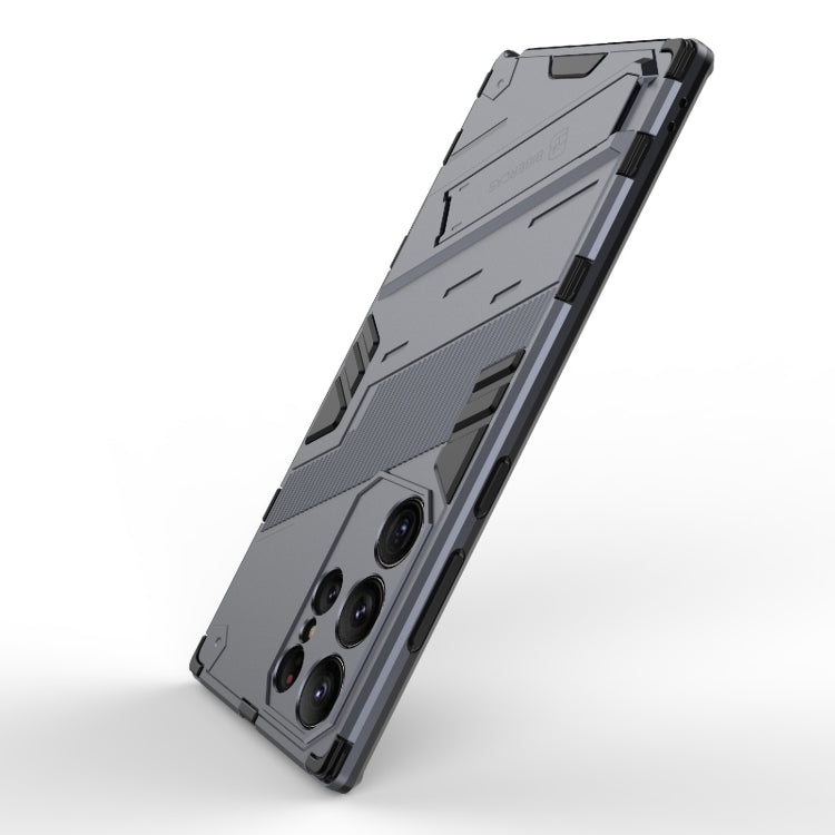 Para Samsung Galaxy S23 Ultra 5G Punk Armor 2 en 1 PC + TPU Funda para teléfono a prueba de golpes con soporte invisible (Gris)
