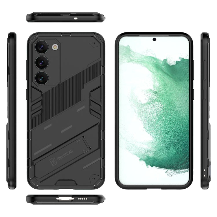 Para Samsung Galaxy S23+ 5G Punk Armor 2 en 1 PC + TPU Funda para teléfono a prueba de golpes con soporte invisible (Negro)