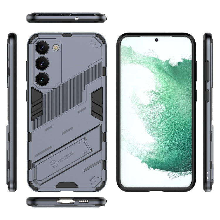 Para Samsung Galaxy S23+ 5G Punk Armor 2 en 1 PC + TPU Funda para teléfono a prueba de golpes con soporte invisible (Gris)