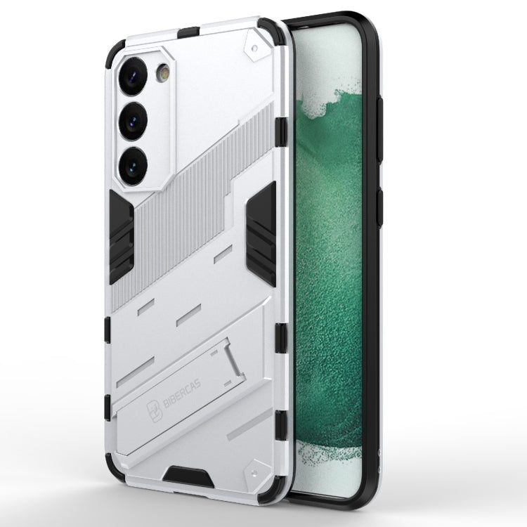 Para Samsung Galaxy S23+ 5G Punk Armor 2 en 1 PC + TPU Funda para teléfono a prueba de golpes con soporte invisible (Blanco)