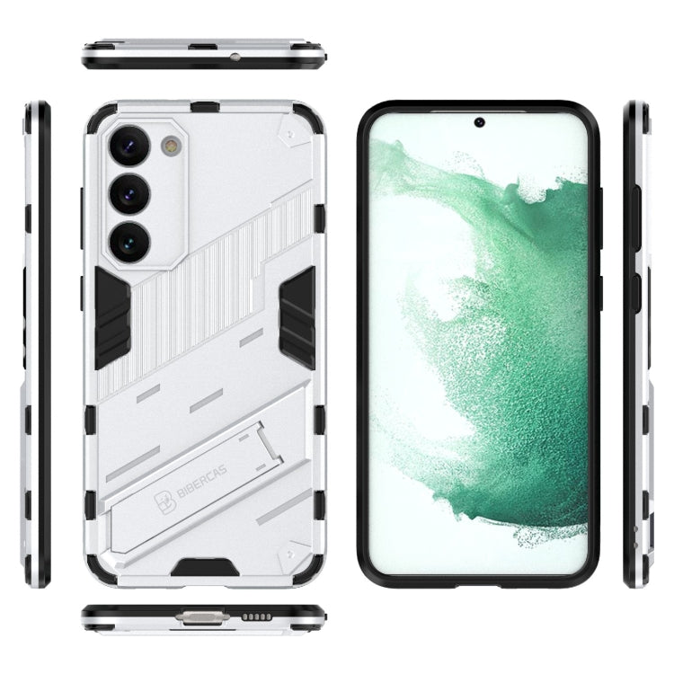 Para Samsung Galaxy S23+ 5G Punk Armor 2 en 1 PC + TPU Funda para teléfono a prueba de golpes con soporte invisible (Blanco)