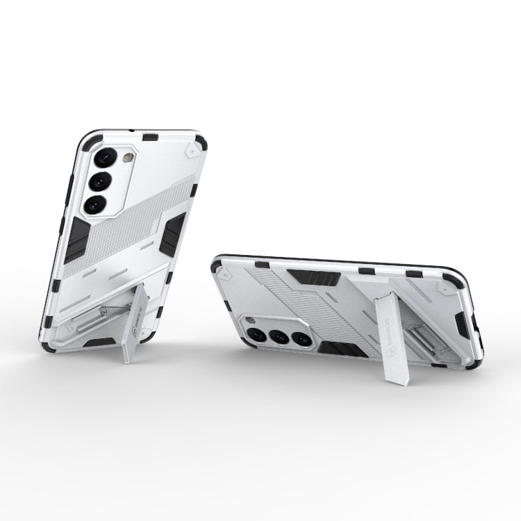 Para Samsung Galaxy S23+ 5G Punk Armor 2 en 1 PC + TPU Funda para teléfono a prueba de golpes con soporte invisible (Blanco)