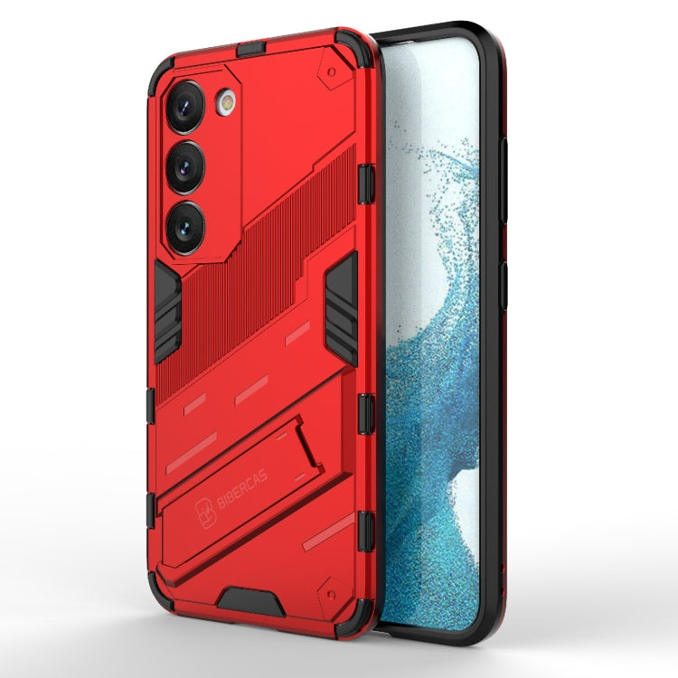 Para Samsung Galaxy S23 5G Punk Armor 2 en 1 PC + TPU Funda para teléfono a prueba de golpes con soporte invisible (Rojo)