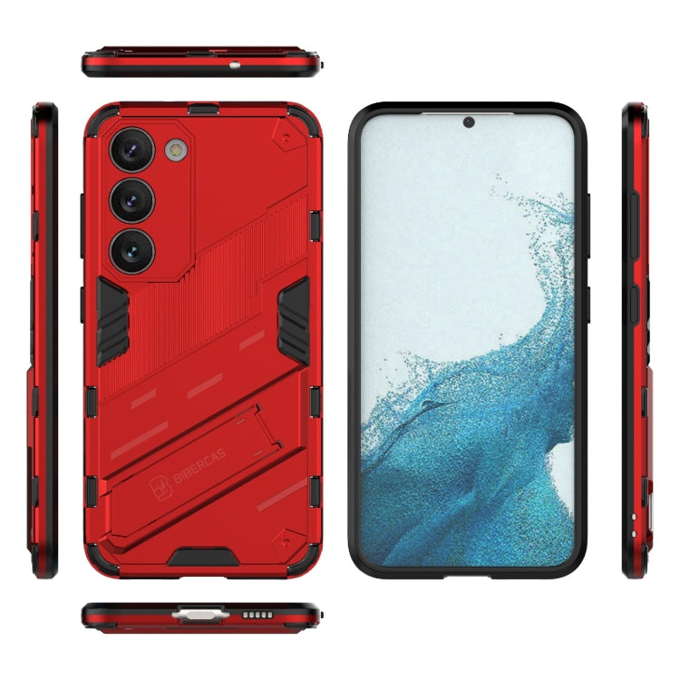 Para Samsung Galaxy S23 5G Punk Armor 2 en 1 PC + TPU Funda para teléfono a prueba de golpes con soporte invisible (Rojo)