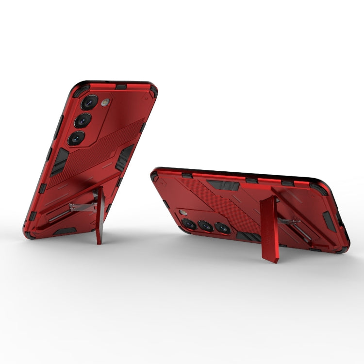 Para Samsung Galaxy S23 5G Punk Armor 2 en 1 PC + TPU Funda para teléfono a prueba de golpes con soporte invisible (Rojo)