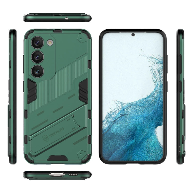 Para Samsung Galaxy S23 5G Punk Armor 2 en 1 PC + TPU Funda para teléfono a prueba de golpes con soporte invisible (Verde)