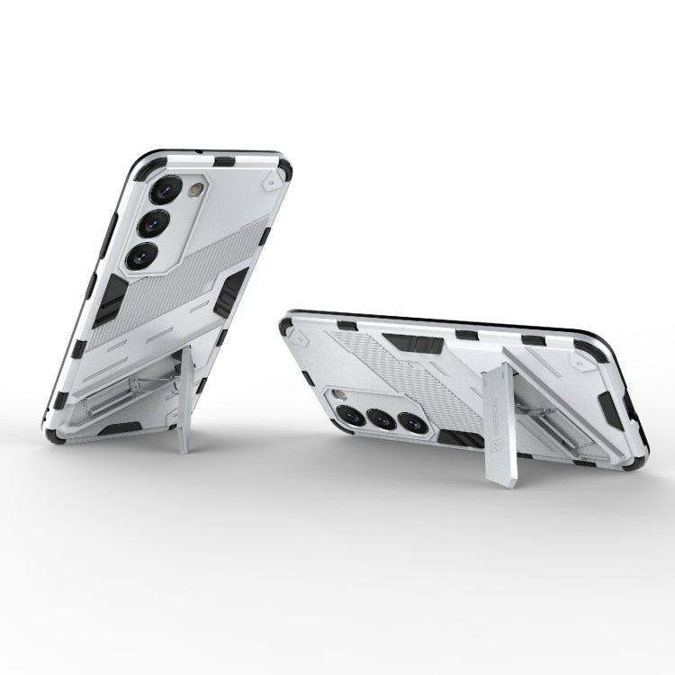 Para Samsung Galaxy S23 5G Punk Armor 2 en 1 PC + TPU Funda para teléfono a prueba de golpes con soporte invisible (Blanco)