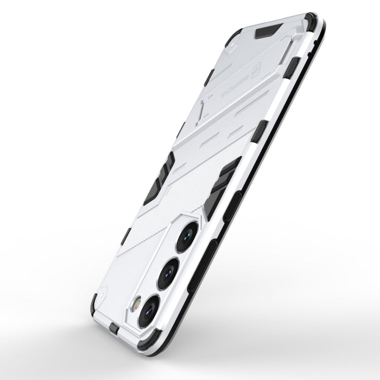Para Samsung Galaxy S23 5G Punk Armor 2 en 1 PC + TPU Funda para teléfono a prueba de golpes con soporte invisible (Blanco)