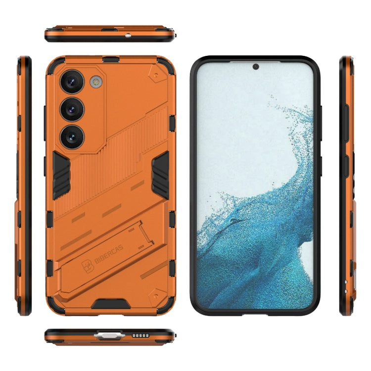 Para Samsung Galaxy S23 5G Punk Armor 2 en 1 PC + TPU Funda para teléfono a prueba de golpes con soporte invisible (naranja)