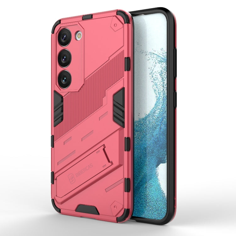 Para Samsung Galaxy S23 5G Punk Armor 2 en 1 PC + TPU Funda para teléfono a prueba de golpes con soporte invisible (Rojo claro)