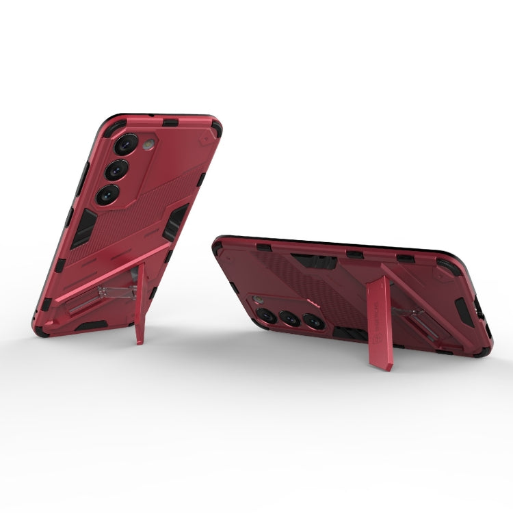 Para Samsung Galaxy S23 5G Punk Armor 2 en 1 PC + TPU Funda para teléfono a prueba de golpes con soporte invisible (Rojo claro)