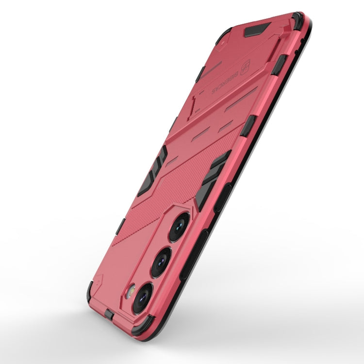 Para Samsung Galaxy S23 5G Punk Armor 2 en 1 PC + TPU Funda para teléfono a prueba de golpes con soporte invisible (Rojo claro)