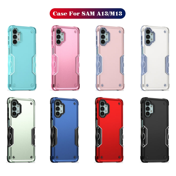 Para Samsung Galaxy M13 / A13 Funda antideslizante para teléfono con armadura a prueba de golpes (rosa)