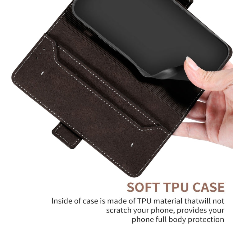 Para Samsung Galaxy A14 5G Estuche para teléfono de cuero RFID con costura lateral magnética (café)