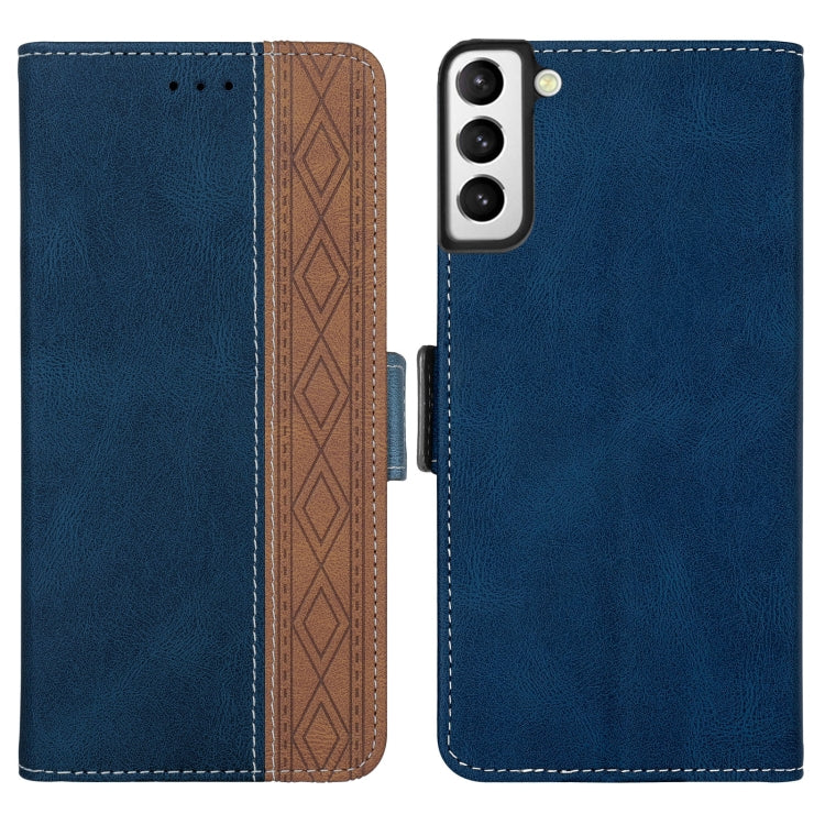 Para Samsung Galaxy S23 5G Estuche para teléfono de cuero RFID con costura lateral magnética (Azul real)
