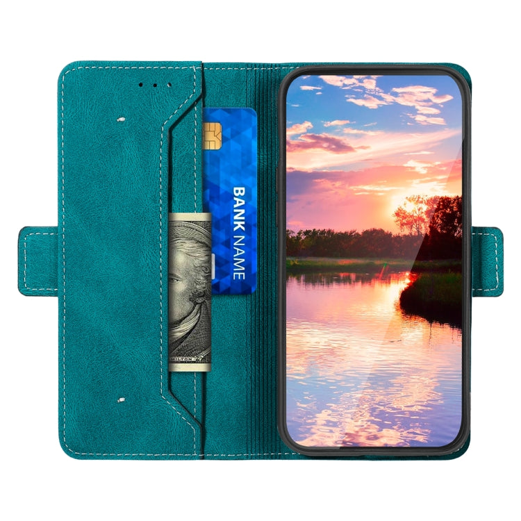 Para Samsung Galaxy S23+ 5G Estuche para teléfono de cuero RFID con costura lateral magnética (verde oscuro)