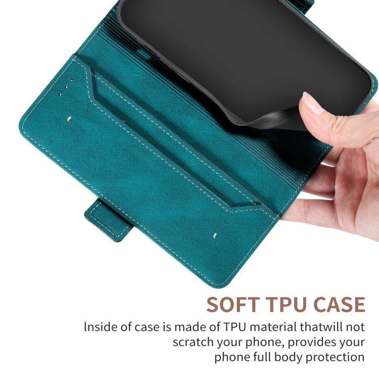 Para Samsung Galaxy S23+ 5G Estuche para teléfono de cuero RFID con costura lateral magnética (verde oscuro)