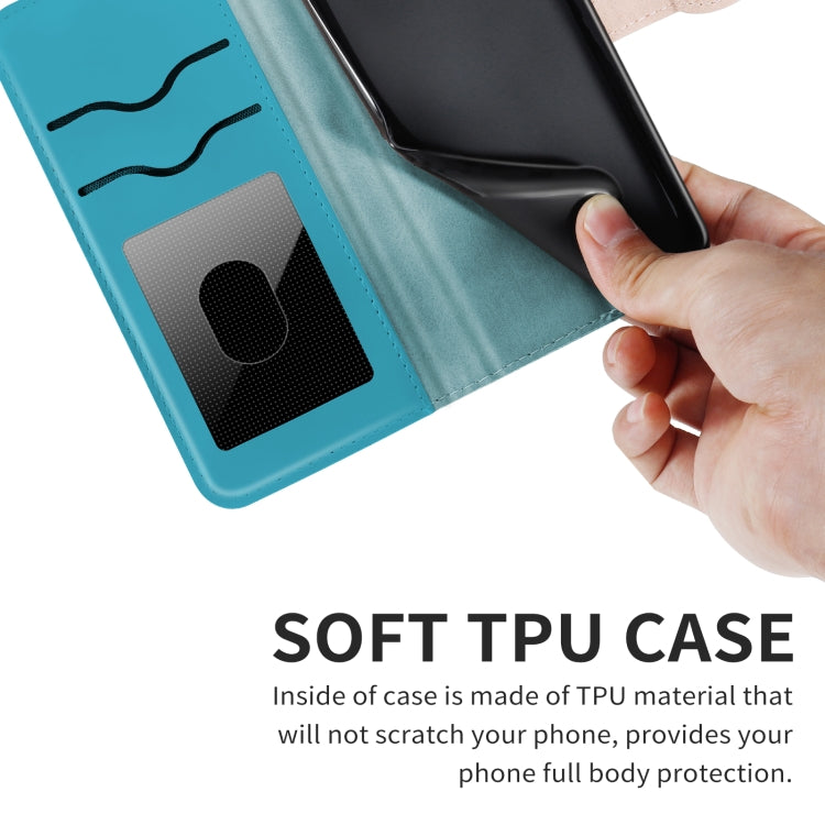 Para Samsung Galaxy A14 5G Life Tree Relieve Patrón Funda de cuero para teléfono (Azul)