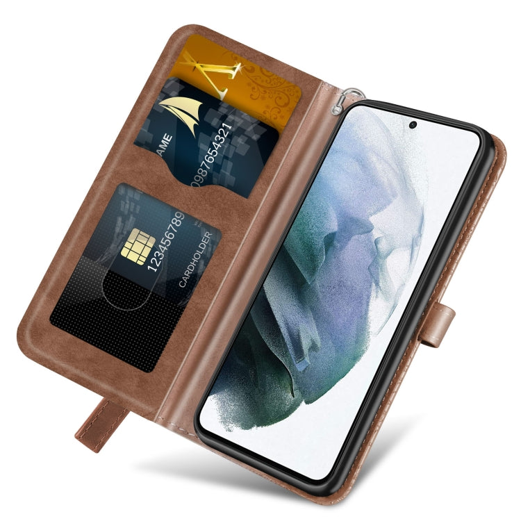 Para Samsung Galaxy S23 5G Life Tree Relieve Patrón Funda de cuero para teléfono (Marrón)
