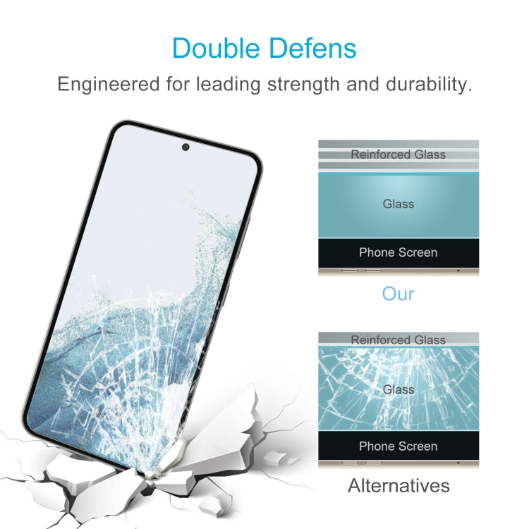 Para Samsung Galaxy S23 5G 50pcs 0.26mm 9H 2.5D Película de vidrio templado, compatible con desbloqueo de huellas dactilares