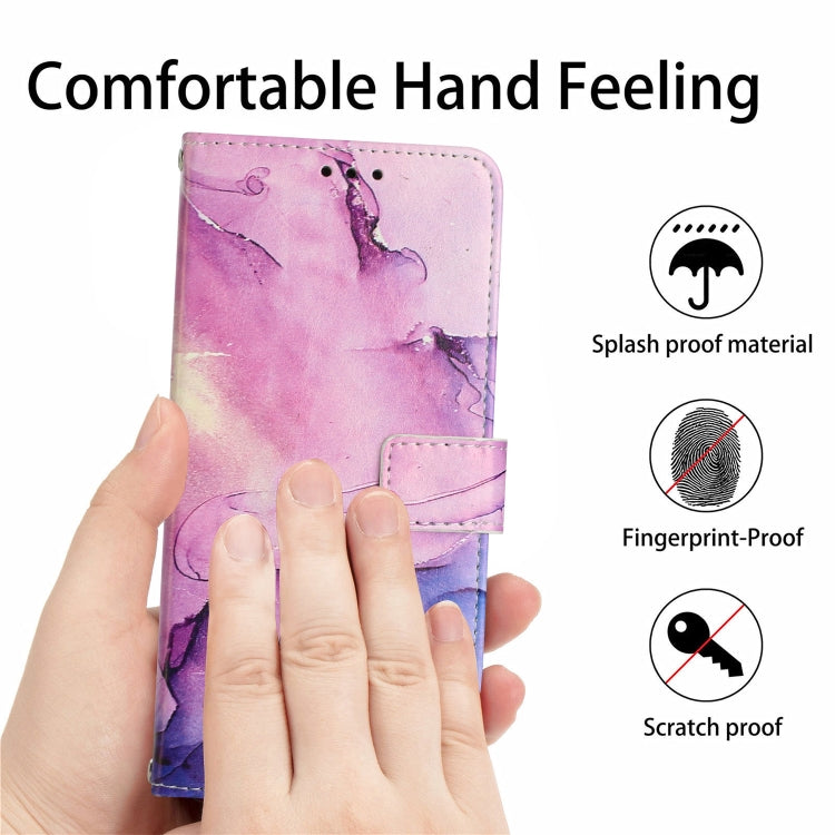 Para Tecno Camon 19 Neo Crossbody Funda de teléfono de cuero con patrón de mármol pintado (Púrpura)