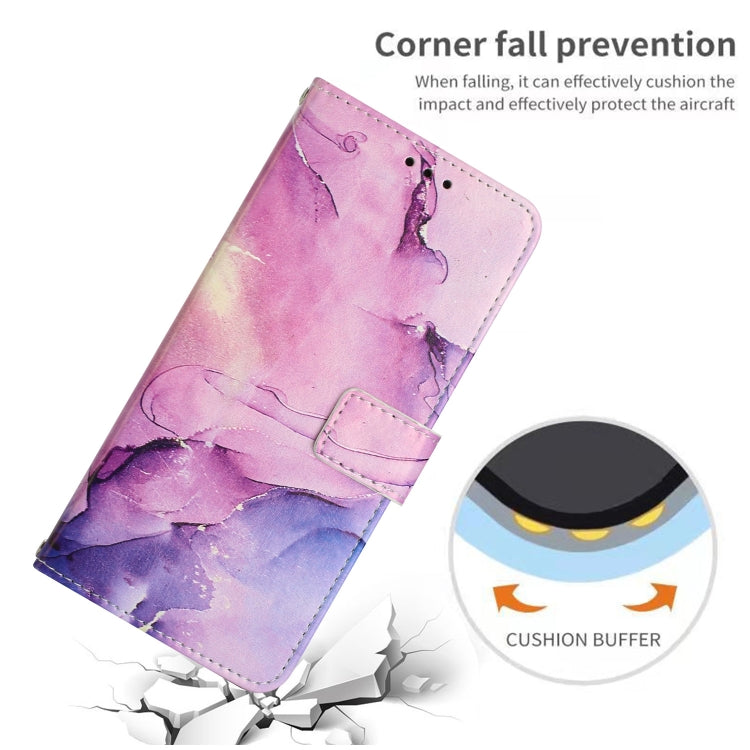 Para Tecno Camon 19/19 Pro Crossbody Funda de teléfono de cuero con patrón de mármol pintado (púrpura)