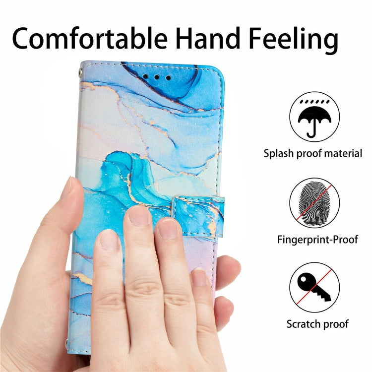 Para Tecno Camon 19/19 Pro Crossbody Funda de teléfono de cuero con patrón de mármol pintado (rosa verde)