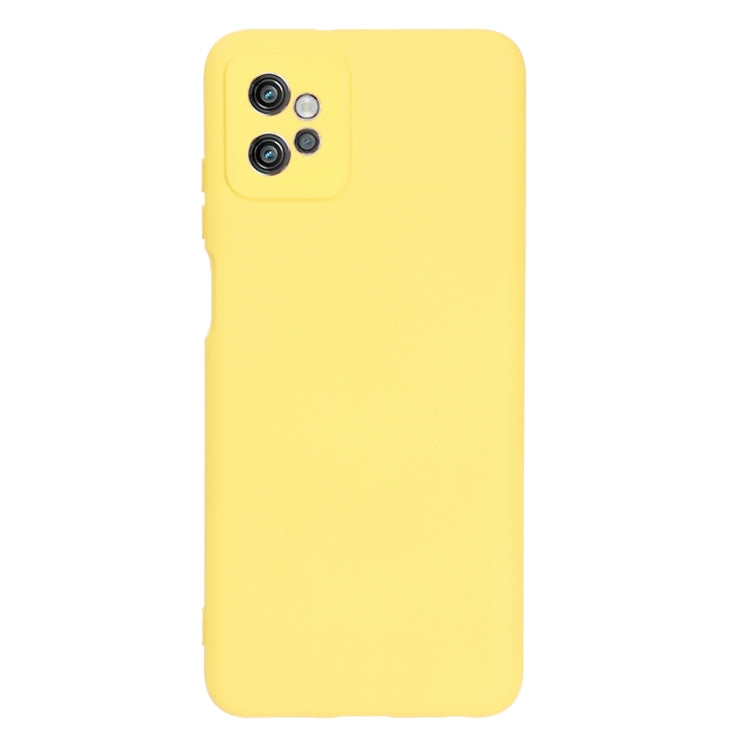 Para Motorola Moto G32 4G Funda protectora de cobertura completa de silicona líquida a prueba de caídas de color sólido (Amarillo)