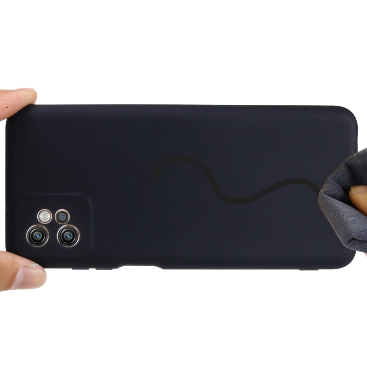 Para Motorola Moto G32 4G Funda protectora de cobertura completa de silicona líquida a prueba de caídas de color sólido (negro)