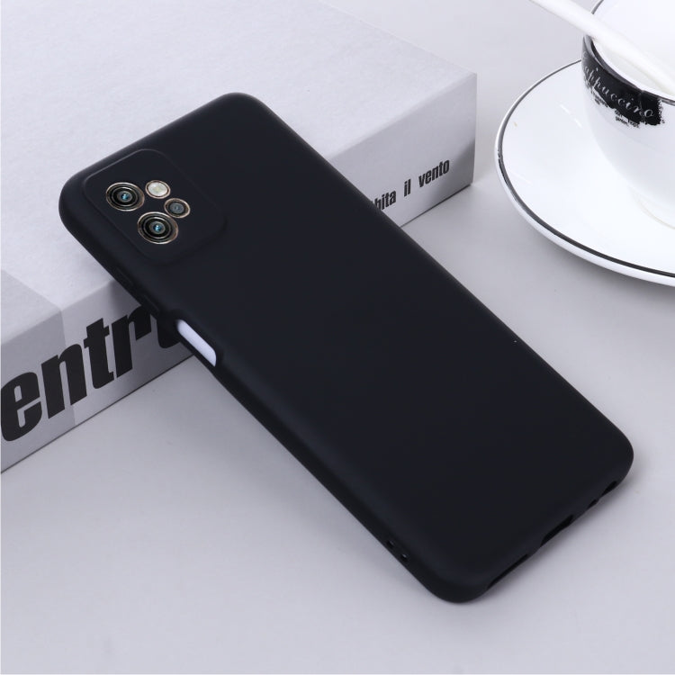 Para Motorola Moto G32 4G Funda protectora de cobertura completa de silicona líquida a prueba de caídas de color sólido (negro)