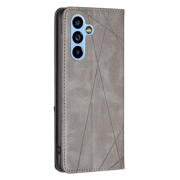 Estuche de Teléfono Samsung Galaxy A54 5G Cuero Magnético Invisible Prismático (Gris)