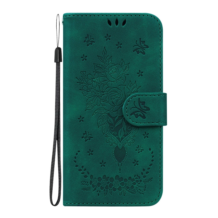 Caja de Teléfono Samsung Galaxy S23 5G Butterfly Rose Cuero En Relieve (Verde)