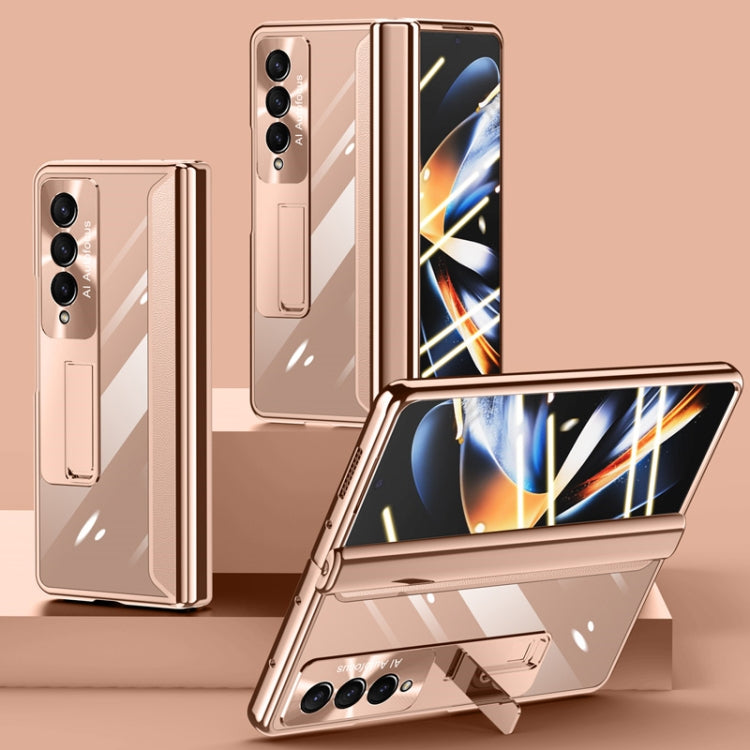 Caja de Teléfono Samsung Galaxy Z Fold4 Bisagra Galvanoplastia Cuerpo Completo (Oro)