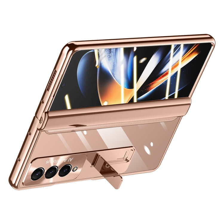 Caja de Teléfono Samsung Galaxy Z Fold4 Bisagra Galvanoplastia Cuerpo Completo (Oro)