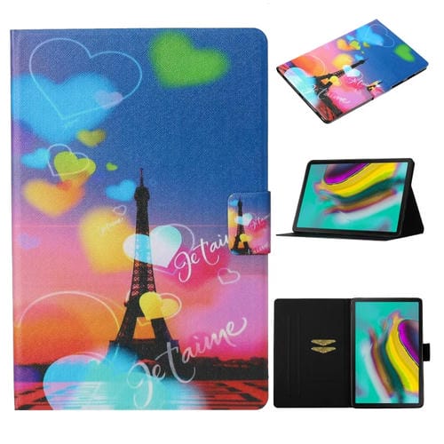 Funda de Cuero Galaxy Tab S6 Lite P610 P615 con Tapa Horizontal Soporte Ranura para Tarjeta (Torre Romántica)