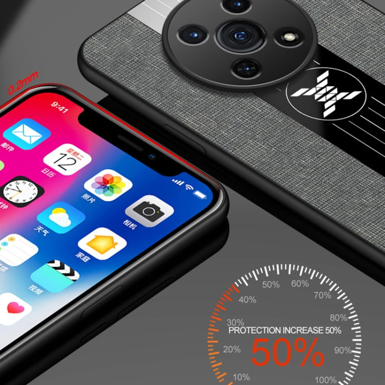 Para Honor X30 XINLI Costura de tela Textue Funda de teléfono TPU a prueba de golpes (Azul)