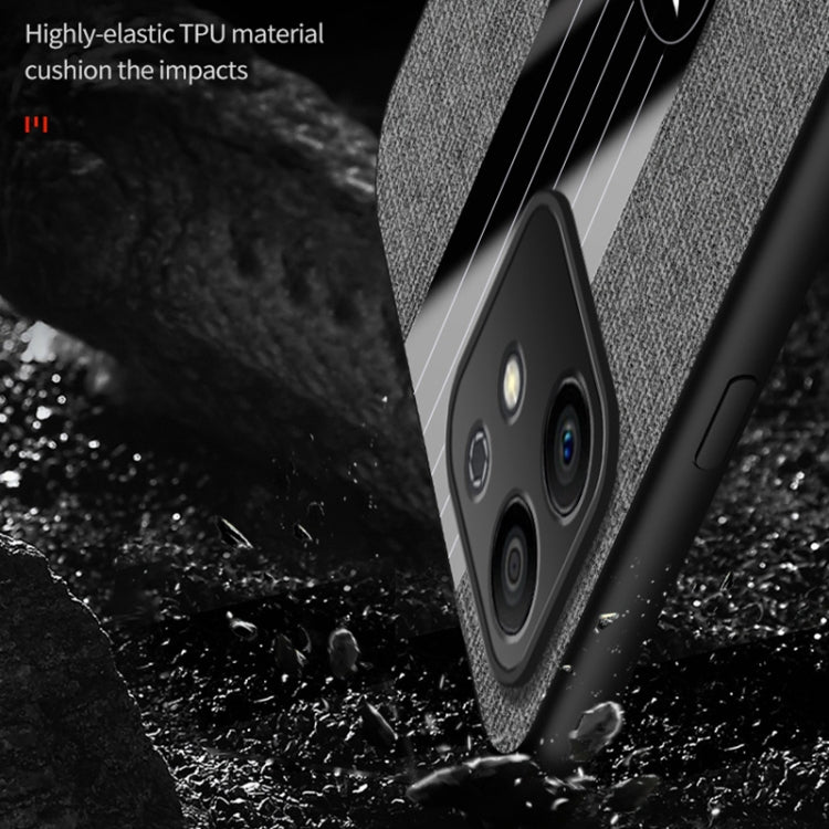 Para Honor Play6T Pro XINLI Funda de teléfono con textura de tela de costura TPU con soporte para anillo (marrón)