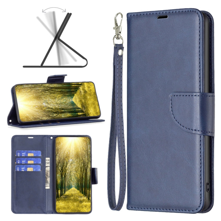 Para Motorola Moto G Play 2023 Textura de piel de cordero Funda de cuero de color puro para teléfono (Azul)