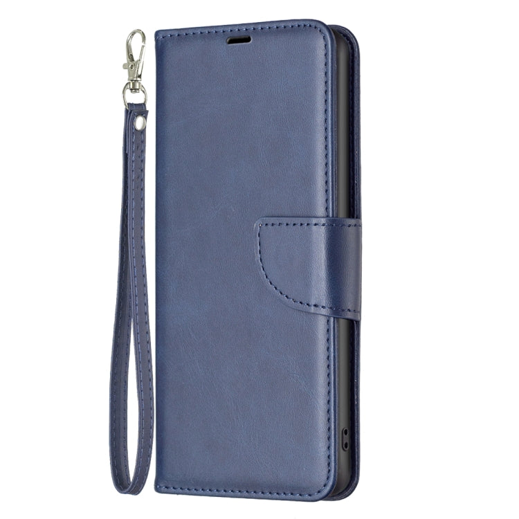 Para Motorola Moto G Play 2023 Textura de piel de cordero Funda de cuero de color puro para teléfono (Azul)