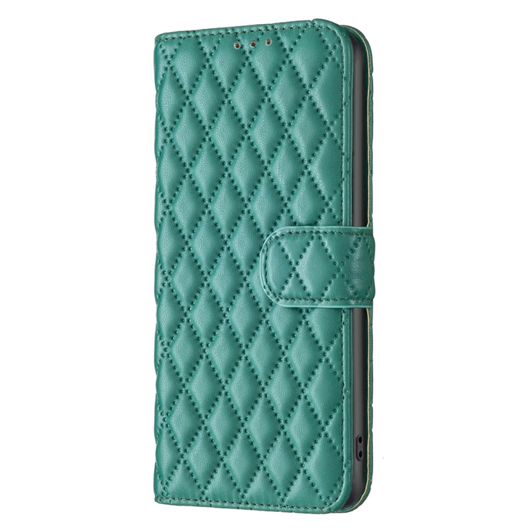 Para Motorola Moto G Play 2023 Diamond Lattice Wallet Funda de cuero con tapa para teléfono (Verde)