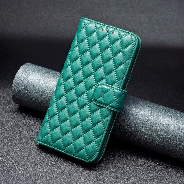 Para Motorola Moto G Play 2023 Diamond Lattice Wallet Funda de cuero con tapa para teléfono (Verde)