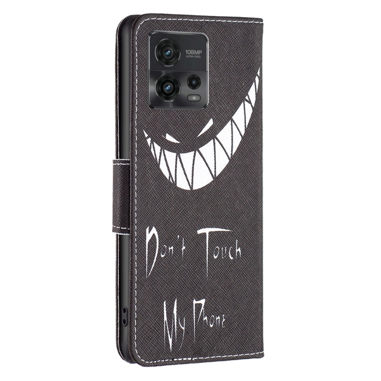 Para Motorola Moto G72 Patrón de dibujo Funda de cuero para teléfono (Smirk)